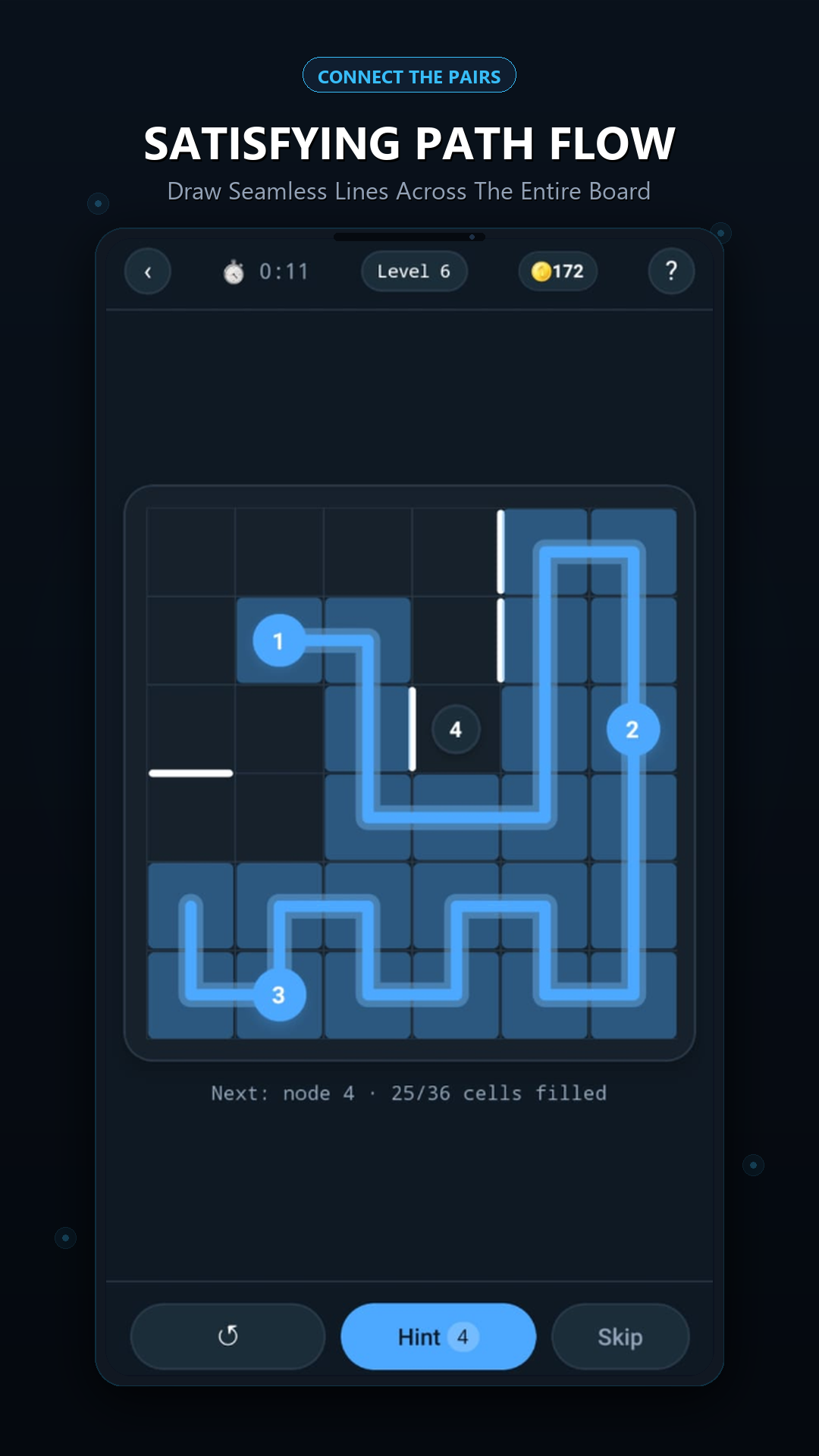 Number Link Puzzle Gameplay Board